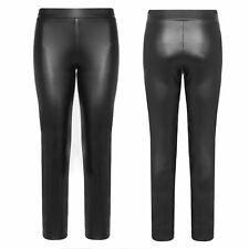 Sexy Damen Wetlook Leggings Hose Lack Leder Optik Leggins Zipper