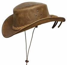 Cowboy Hat Australian Western Cowboy Style Tan Crazy Horse Bush Hat